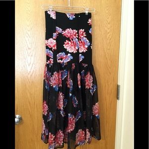 Free People strapless floral dress xs
